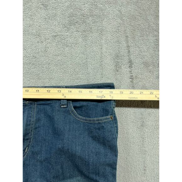 August Jeans Womens Size 38 Blue Faded Embroidered - Picture 4 of 7